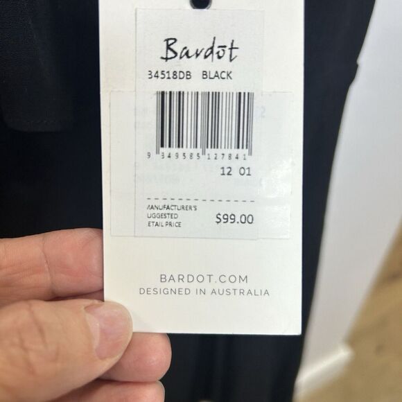 Bardot‎ Dress Midi Black Fishtail LBD Sleeveless Size 8 (M) Stirs front and back - Picture 2 of 11